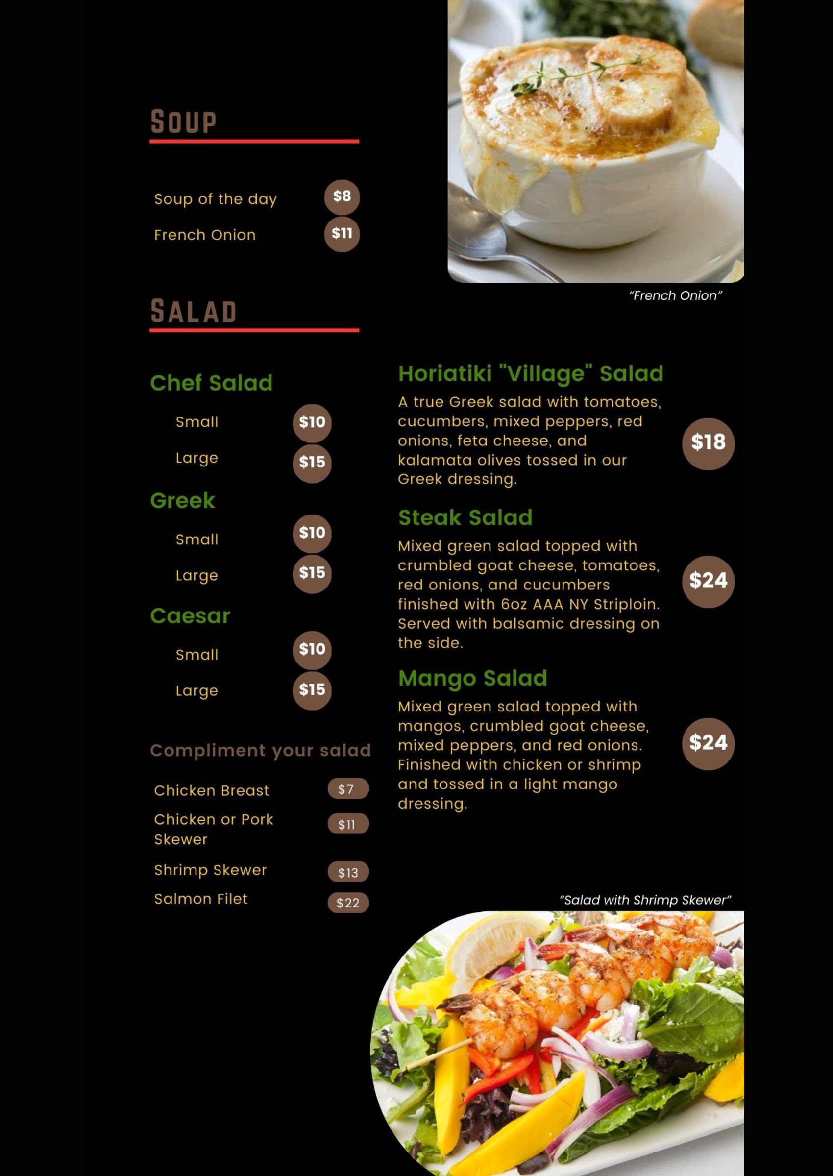 Dinner Menu page 2